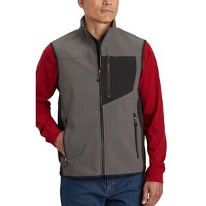 Duluth Trading Windfront Vest Softshell Full Zip Pockets Gray Black Outdoors 3XL